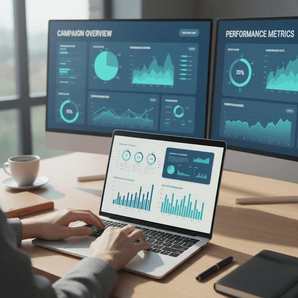 Marketing expert optimizing paid social media campaigns